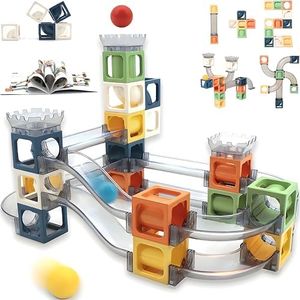 Marble Run for Kids 4-8, Magnetic Building Toy Stacking Block Sets, 41 Pieces STEM Activities Blocks for Ages 5-7, Marble Maze Montessori Toys Best Birthday Gifts for Kids Age 3-8 Boys and Girls