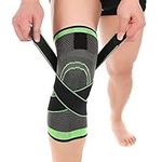 Vitoki Knee Supports for Arthritis Joint Pain 1 Pack, Knee Brace for Men & Women Knee Sleeve for Meniscus Tear ACL Running Workout Basketball Gym Green Large