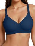 Jelly Bra Wireless Seamless Push Up Full Coverage Bra Blue Comfortable No Underwire Bralettes Everyday Bras