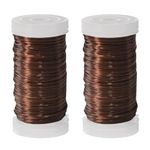 2 Rolls 55m Brown Florists Wire Flower Wire Reel,0.35 mm Jewellery Wire Christmas Wreath Wire for Craft Binding,Garden Paddle Wire Flexible Wire Roll for Flower Wreath Binding Wire for DIY Crafting