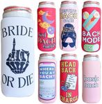 Coozie Kings Bachelorette Party Themed Coozies - Perfect Accessory for Any Bachelorette Party - Premium Neoprene Material - 7 Pack (Standard 12oz Slim/Seltzer Can) (Design Set 1)