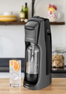 SodaStream Jet Sparkling Water Maker Starter Kit – Black, 1L Bottle & 60L CO2