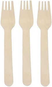 EARTHLIKE Disposable Cutlery, Wooden Portable Disposable Knives Forks Spoons Convenient to Use Disposable Tableware for Parties, Pinic, Outdoors (Fork (100 Pieces))