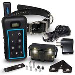 Dog Training Collar with Remote – LED Night Light, Removable Shock, Vibration, Anti Bark, Beep Mode - Hunting Standard ¾ Mile Long Range Waterproof Electric E Collar, Trains 3 Dogs if Extra Collars Purchased, Big, Large, Medium, Small Dogs Over 15lbs