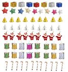 OneStoreIndia Handcrafted Merry Christmas Decoration Combo of 24 Pieces Star, Bell, Drum, Box, Santa Claus, Merry Christmas Banner, Stick, Xmas Tree Ornaments with Hanging Loop.D2