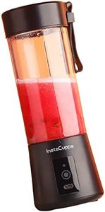 InstaCuppa Portable Blender for Smoothie and Juices, Milk Shakes, Crushing Ice, USB Rechargeable Blender Machine for Kitchen with 2000 mAh Battery, 150 W Motor, 400 ML, Built-in Jar, Black
