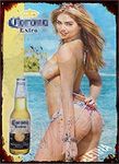 ELEtina Vintage Metal Tin Sign Corona Beer Pinup Girl Sexy Bikini Girl Vintage Metal Tin Sign for Men Women,Wall Decor for Bars,Restaurants,Cafes Pubs Retro Aluminum Sign 8x12 INCH