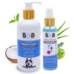 BWB Natural Dog Shampoo for Siberian Husky .PARABEN Free+Alcohol Free+pH Balance with Conditioner & Moisturiser and Added Alovera,NEEM,Coconut & Amla extracts (300ML + DEOSPRAY)