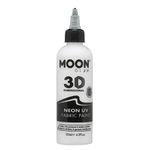 Moon Glow - Neon UV 3D Fabric Paint - 125ml - White - Textile paint for clothes, t-shirts, bags, shoes & canvas