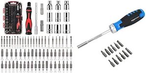 Amazon Basics 73-Piece Magnetic Ratchet Wrench and Screwdriver Set & DS-CJAMZ2010 12-in-1 Magnetic Ratchet Screwdriver