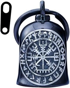 Viking Motorcycle Bell - Angel Bell for Men & Women, Motorcycle Accessories (Black Silver)