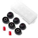 Final Audio Black+Black/Red Silicone Type E Eartips kit with Case and Nozzle Adaptor Compatible With 1More, AKG, Audio-Technica, Beats by Dre, Campfire Audio, Empire Ears, Shure, Sony, Westone (Large)