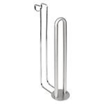 InterDesign Stainless Steel Washroom Toilet Paper Holder - 2 Roll Storage for Bathroom, Over The Tank Toilet Tissue Paper Roll - Brushed Finished, Silver