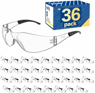 Rapfog Bulk Clear Safety Glasses ANSI Z87.1 for Construction Lab, 36 Pack