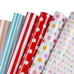 RUSPEPA Wrapping Paper Sheets - Dots, Herts, stripe Colorful Wrapping Paper - 6 Folded Sheets - 50 cm X 70 cm