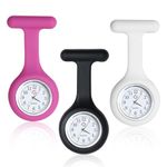 gaubss Nurse Fob Watch with Brooch, Nurses Watches for Women Men 3 Pack, Fob Watches for Nurses, Doctors, Paramedics, Easy to Read-Quartz Movement, Ideal for Healthcare Professionals