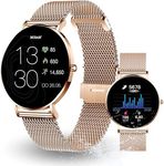 XCOAST Women's Smartwatch SIONA 2 - iOS & Android - AMOLED Display/Always On Display - Only 6 mm Flat - Fitness Tracker for Women, Blood Pressure & Blood Oxygen, Heart Rate, Sleep Monitor (Gold)