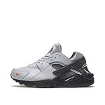 NIKE Huarache Run GS Great School Fashion Trainers Sneakers Shoes FD9774 (Wolf Grey/Crimson/Anthracite/Black 001) Size UK5 (EU38)