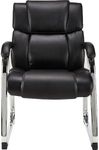 Staples Sonada Guest Chair with Arms, Bonded Leather, Padded Arms, Mid-Back Support, Black
