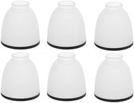 6-Pack Black Edge White Frosted Glass Shades, Bell Shaped Light Fixtures Lampshade,Glass Shade Covers Lamp Replacements for Chandelier Wall Sconces Pendant Light