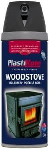 Plasti-kote 26030 Wood Stove Twist and Spray ,Black,400ml