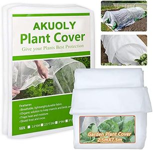Akuoly 2,5m x 7,5m Manta Anti-heladas, Vellón de protección contra Congelación para Invierno, Cubierta de protección de jardín, Tela antiheladas para Plantas, arboles y Verduras, 30g/m², Blanc