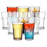 Vinsani Set of 12 Traditional Highball Glass Tumblers - 300ml (10.5oz) Highball Glasses for Drinking