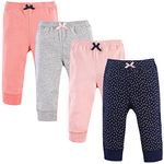 Luvable Friends Baby Cotton Tapered Ankle Pants, Gold Stars 4 Pack, 18-24 Months (24M)