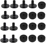 TUOREN 20 Pieces Cymbal Replacement Accessories Drum Cymbal Stand Felt Hi-Hat Clutch Felt with Sleeve Replacement for Drum Set Black