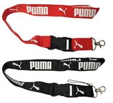 Hanitek 2pcs Neck Lanyard Key Chain Clasp Hook Buckle Red Black for Sport Fitness Gym Game Playtime Car Motorcycle House Office ID Fashion Accessories (Puma)