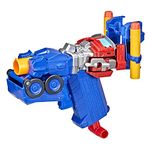 Transformers Toys Transformers: Rise of The Beasts Movie 2-in-1 Optimus Prime Blaster Powered by Nerf for Ages 6 and Up, 7-Inch