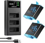 ENEGON Hero 12/11/10/9 Battery (1800mAh 2-Pack) & 3-Channel LCD USB Fast Charger - Fully Compatible with Gopro Hero 11 Black, Hero 12 Black,Hero 10 Black, Hero 9 Black