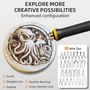 FIRElood Wood Burning Kit – Pyrography Tool Set for Craft Projects