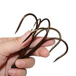 Laxygo Classic Treble Hooks Standard Strength Fishing Hook Large Super Sharp Triple Barbed Fish Hook Bronze Size 12/0 (8/0-5pcs-Silver)