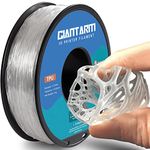 GIANTARM Transparent TPU Filament 1.75mm, Soft Flexible 95A 3D Printer Filament, 1KG (2.2lbs) per roll, Vacuum Packaging, Dimensional Accuracy +/-0.05mm, Fit for Most 3D FDM Printer