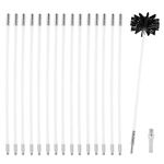 Chimney Cleaning Brush Kit Sweep Sweeping Brush Drain Rod Set Pipeline Flue Cleaning Tool for Duct Vent Includes 15 Flexible Rods 1 Brush Head 1 M8 Thread