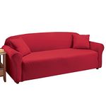 Jersey Stretch Slipcover Furniture Protector Red Sofa, Red, Sofa