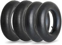 GIGOOL 4.80/4.00-8" Replacement Tire and Inner Tube Set, 2 Pack, 15" Heavy Duty Tire and Wheel, TR-13 Straight Valve Stem, for Wheelbarrow Trolley Dolly Garden Wagon Wheel Replacemen