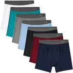 INNERSY Men's Cotton Boxer Briefs Stretchy Underwear Multipack for a Week(Variegated,Large)