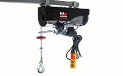 Warrior Winch Electric Hoist 240V 1000kg with Wired Hand Remote Control and Air Socket – 18m Steel Cable, Overhead Lifting, Electric Pulley System, Easy to Install with Fixing Clamps, Ideal for Garage