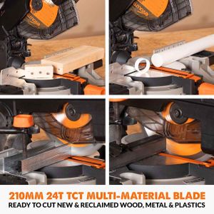 Evolution Mitre Table Saw – R210MTS-G2, Multi-Material Cutting
