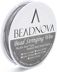 BEADNOVA 0.015-Inch 7-Strand Nylon Coated Stainless Steel Bead Stringing Wire for Jewelry Making (50-Feet)