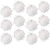 Christmas Tree Ornaments Large, White Sparkly Snow Glitter Balls (2.7 in, 12 Pack)