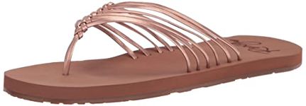 Roxy Women's Jasmine Flip Flop Sandal, Brown Overflow, 7