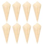 TOYANDONA 50pcs Disposable Wood Cones, Wood Tasting Cones Serving Cones Wooden Ice Cream Cone Holders for Appetizer Finger Food Home Parties Catering Events