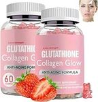 Glutathione Collagen Gummies,Glutathione Collagen Glow Gummies for Dark Spot,Collagen Gummies for Women,Gummies Skin Care,60 Pieces/Bottle Korea Glutathione Gummies for Women (2pcs)