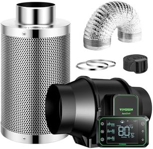 VIVOSUN Smart Air Filtration PRO S6 Kit 6", AeroZesh S6 Inline Duct Fan w/GrowHub E42A Temp. Humidity WiFi-Controller, Carbon Filter & Ducting, Cooling & Ventilation System for Grow Tent, Hydroponics