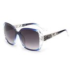 JM Bifocal Reading Sunglasses, Oversized Sun Reader Glasses for Women UV Protection Outdoor Clear Blue +2.0