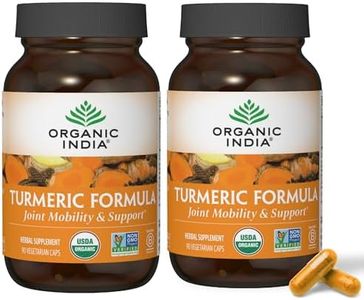 ORGANIC INDIA Turmeric Curcumin Herbal Supplement - Immune System Support, Healthy Inflammatory Response, Whole Root Supplement, Organic Trikatu, USDA Certified Organic, Non-GMO - 90 Capsules, 2 Pack
