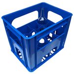 Balliihoo Homebrew Plastic Wine Bottle Crate - Holds 12 Bottles - Blue